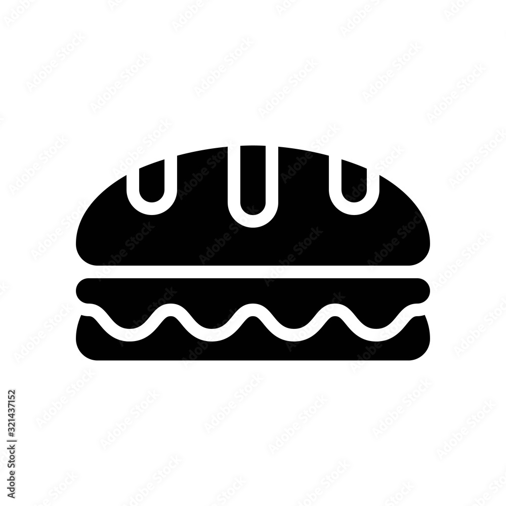 Sandwich vector, fast food related solid design icon Sandwich vector, fast food related solid design icon