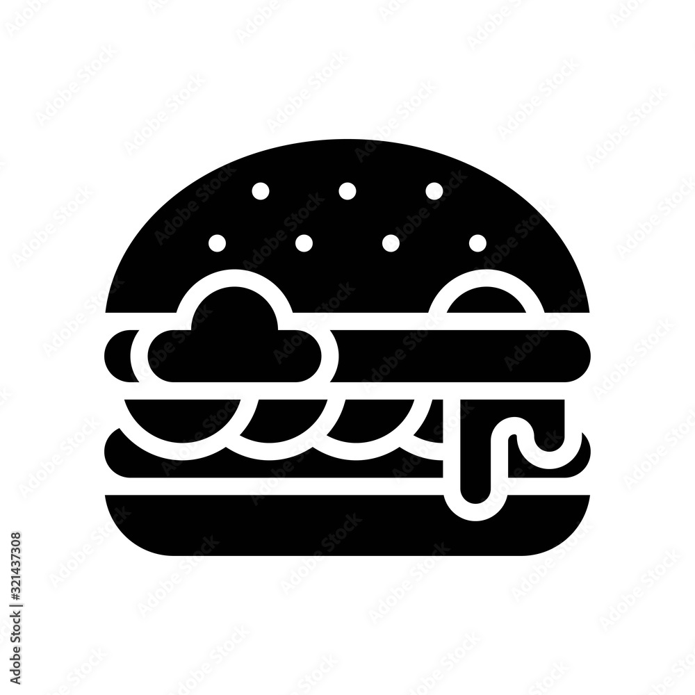 Hamburger vector, fast food related solid design icon Hamburger vector, fast food related solid design icon