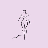silhouette of a woman in a dress fashion logo