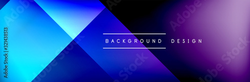Abstract background - squares and lines composition created with lights and shadows. Technology or business digital template
