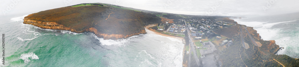 Beautiful aerial view of Port Campbell, Australia