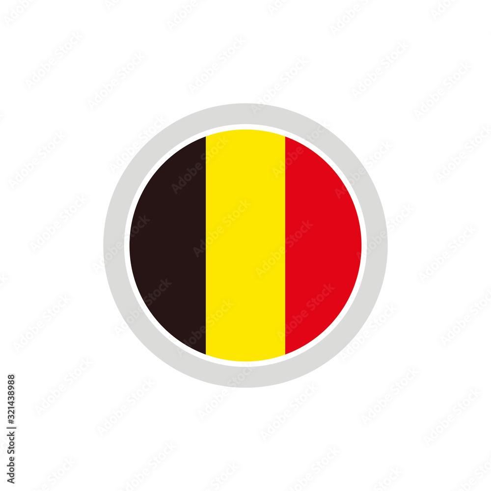 Isolated round shape Belgium flag vector logo. Belgium national symbol on the white background. Isolated round shape Belgium flag vector logo. Belgium national symbol on the white background.