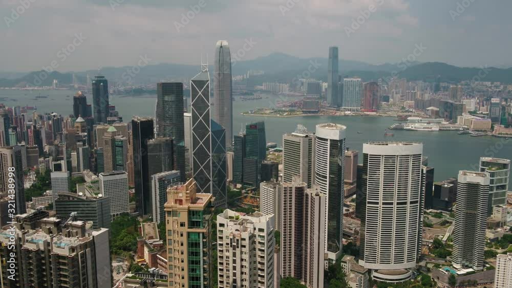 Aerial China Hong Kong Victoria Peak September 2019 Sunny Day 30mm 4K Inspire 2 Aerial video of downtown Hong Kong financial district from Victoria peak on a sunny day. Aerial China Hong Kong Victoria Peak September 2019 Sunny Day 30mm 4K Inspire 2 Aerial video of downtown Hong Kong financial district from Victoria peak on a sunny day.