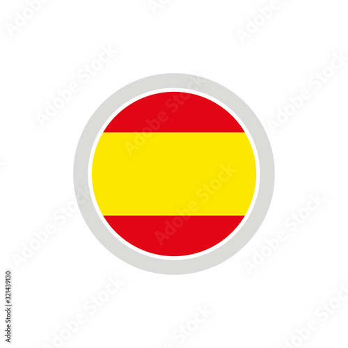 Isolated round shape Spain flag vector logo. Spanol national symbol on the white background. Free Download Isolated round shape Spain flag vector logo. Spanol national symbol on the white background. - GFXLoad