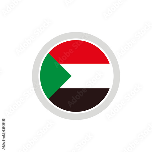 Isolated round shape Sudan flag vector logo. Sudan national symbol on the white background. Free Download Isolated round shape Sudan flag vector logo. Sudan national symbol on the white background. - GFXLoad