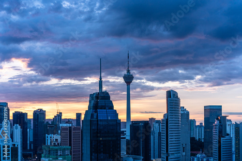 Photography panoramic city skyline in kuala lumpur