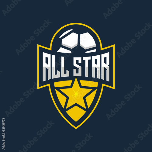 Soccer logo emblem. Football All Star Team Sport Logo.