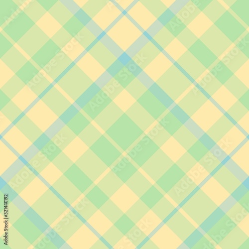 Seamless pattern in fantasy yellow, green and blue colors for plaid, fabric, textile, clothes, tablecloth and other things. Vector image. 2