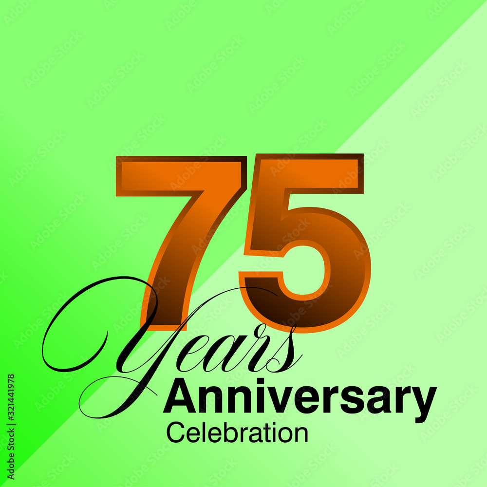 Fototapeta premium 75 Years Anniversary Celebration Vector Template Design Illustration