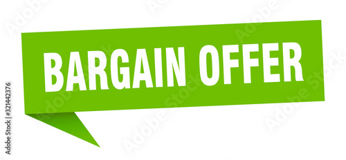 bargain offer speech bubble. bargain offer ribbon sign. bargain offer banner