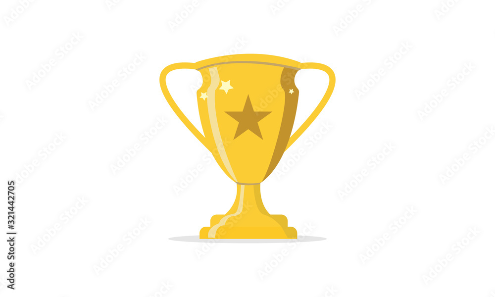 golden trophy cup isolated on white background Stock Vector | Adobe Stock