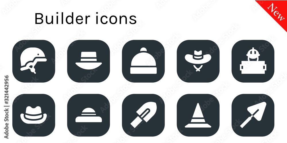 Modern Simple Set of builder Vector filled Icons