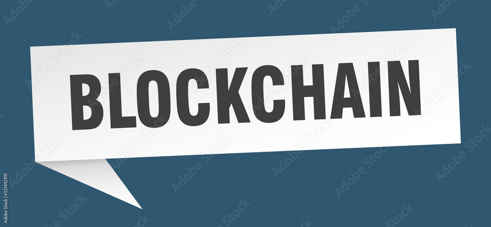 blockchain speech bubble. blockchain ribbon sign. blockchain banner
