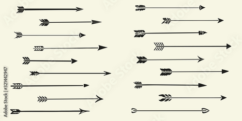 Arrows set. Hipster, tribal, indian, boho, medieval style..