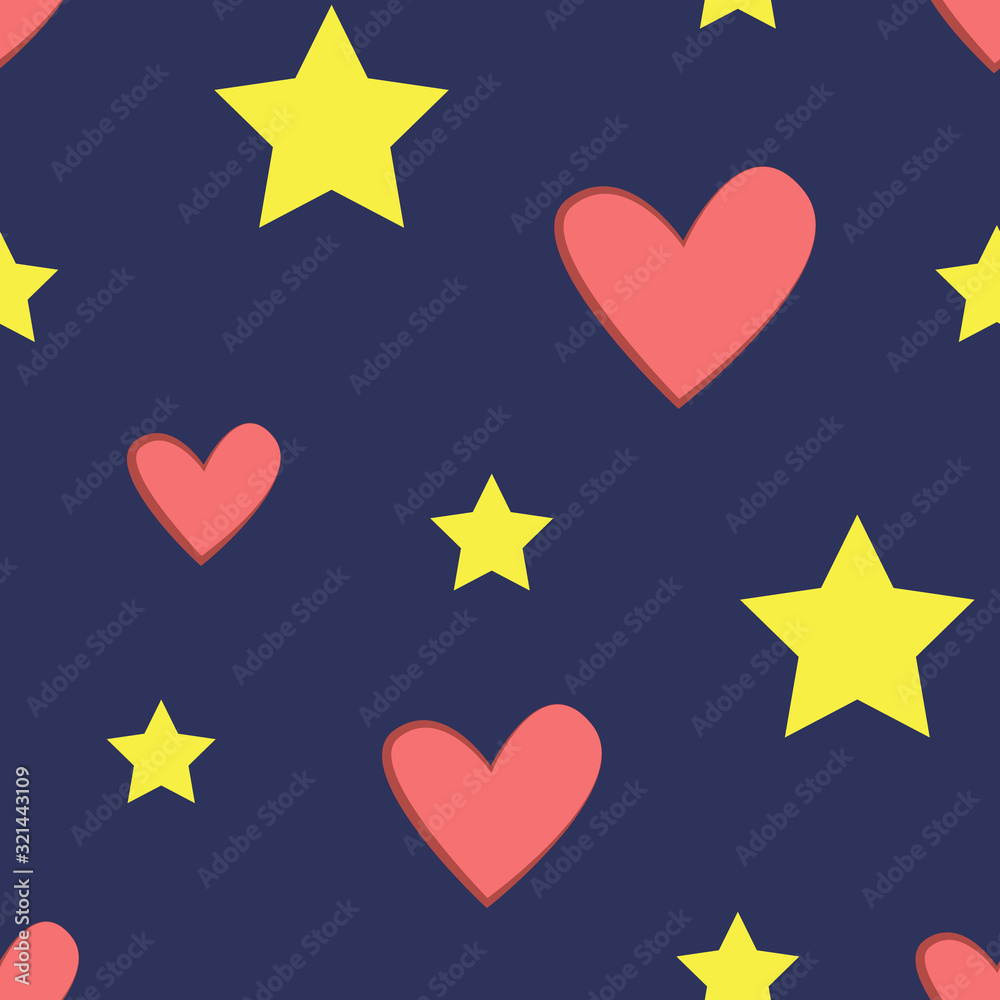 Нearts and stars on a dark background Нearts and stars on a dark background