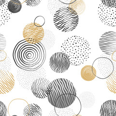 Fotobehang Cirkels patronen Handgetekende doodle cirkels patroon  © TALVA