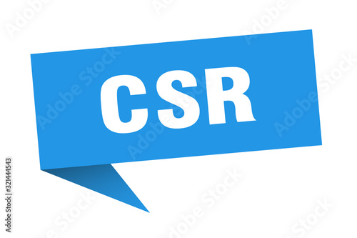 csr speech bubble. csr ribbon sign. csr banner