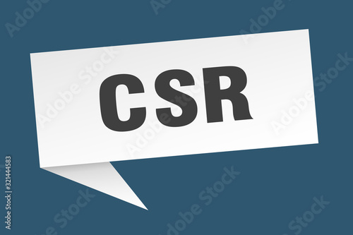 csr speech bubble. csr ribbon sign. csr banner