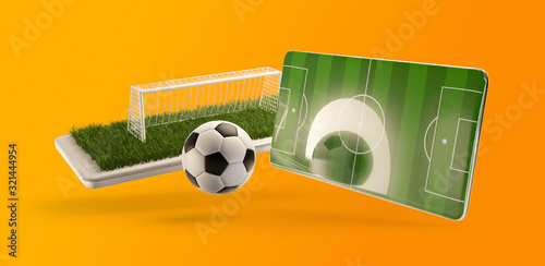 mobile phone soccer field b...