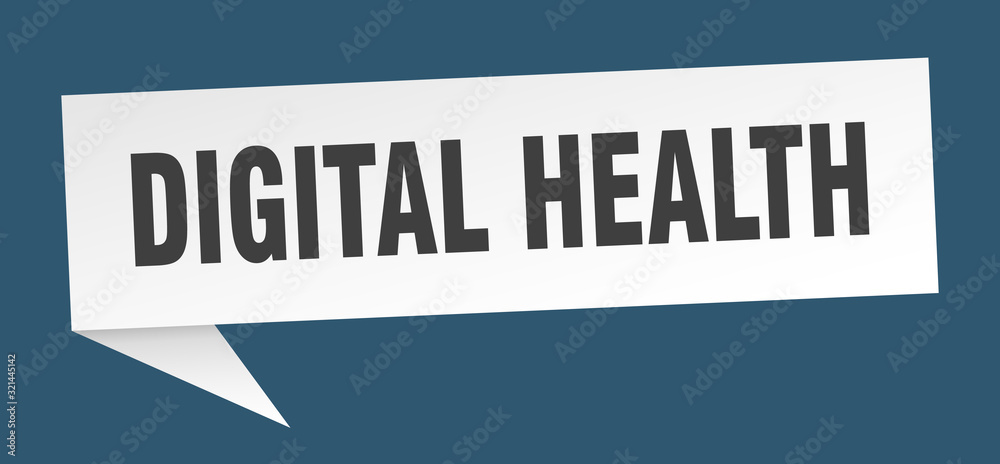 digital health speech bubble. digital health ribbon sign. digital health banner