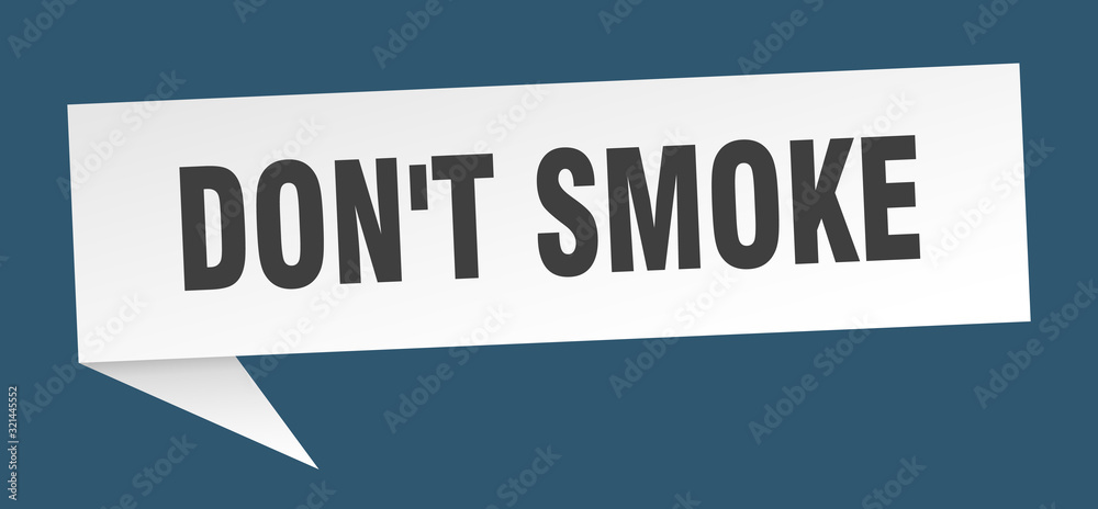 don't smoke speech bubble. don't smoke ribbon sign. don't smoke banner