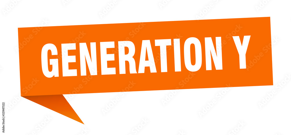 generation y speech bubble. generation y ribbon sign. generation y banner generation y speech bubble. generation y ribbon sign. generation y banner