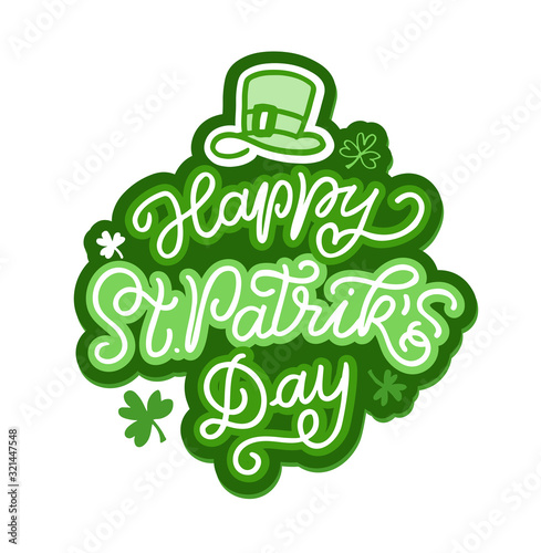 St. Patrick's Day - Irish celebration - cute hand drawn doodle lettering postcard banner art