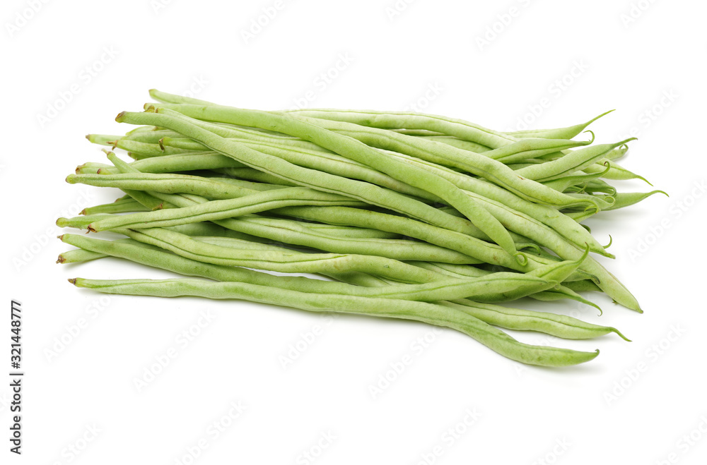 Green kidney bean on white background Green kidney bean on white background