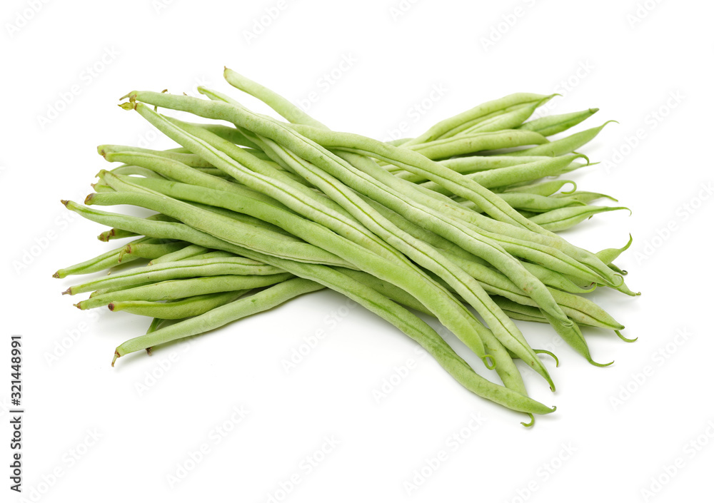 Green kidney bean on white background Green kidney bean on white background