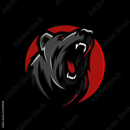 Modern professional grizzly bear logo for a sport team