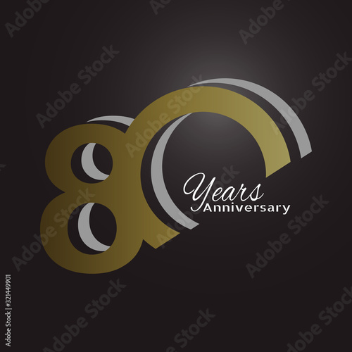 80 Years Anniversary Celebration Vector Template Design Illustration
