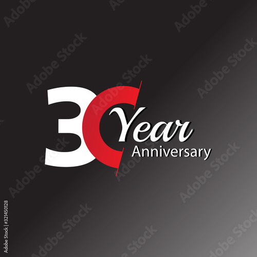 30 Years Anniversary Celebration Vector Template Design Illustration