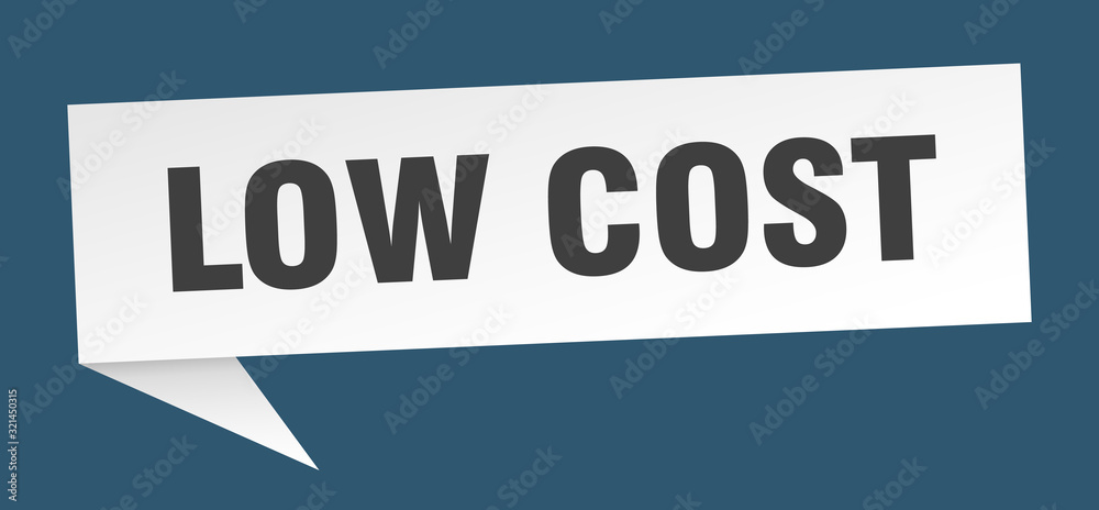 low cost speech bubble. low cost ribbon sign. low cost banner