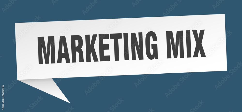 marketing mix speech bubble. marketing mix ribbon sign. marketing mix banner