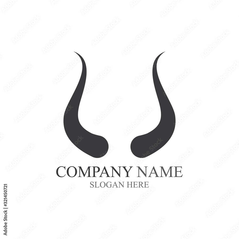 Devil horn Vector icon design illustration Template Devil horn Vector icon design illustration Template