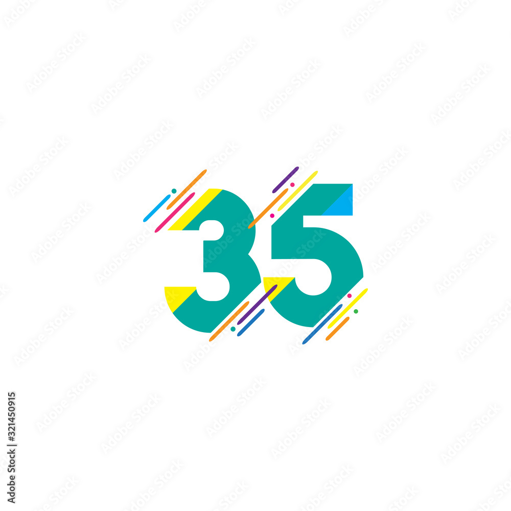 35 Years Anniversary Celebration Vector Template Design Illustration 35 Years Anniversary Celebration Vector Template Design Illustration