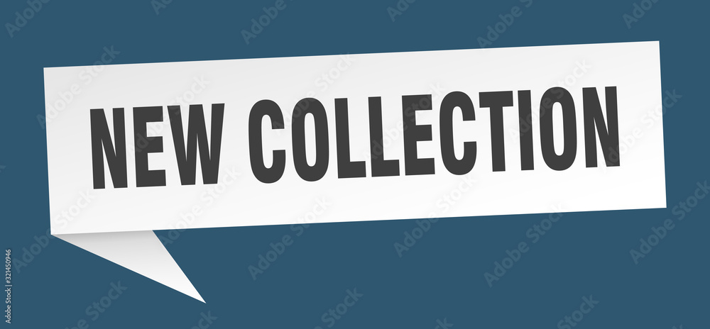 new collection speech bubble. new collection ribbon sign. new collection banner