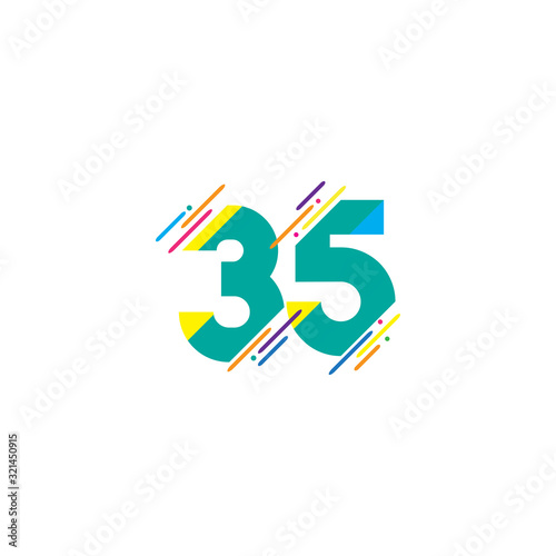 35 Years Anniversary Celebration Vector Template Design Illustration