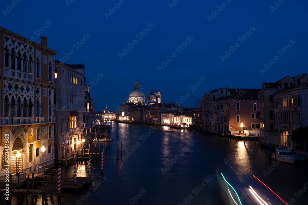 night on the grand canal in venice,