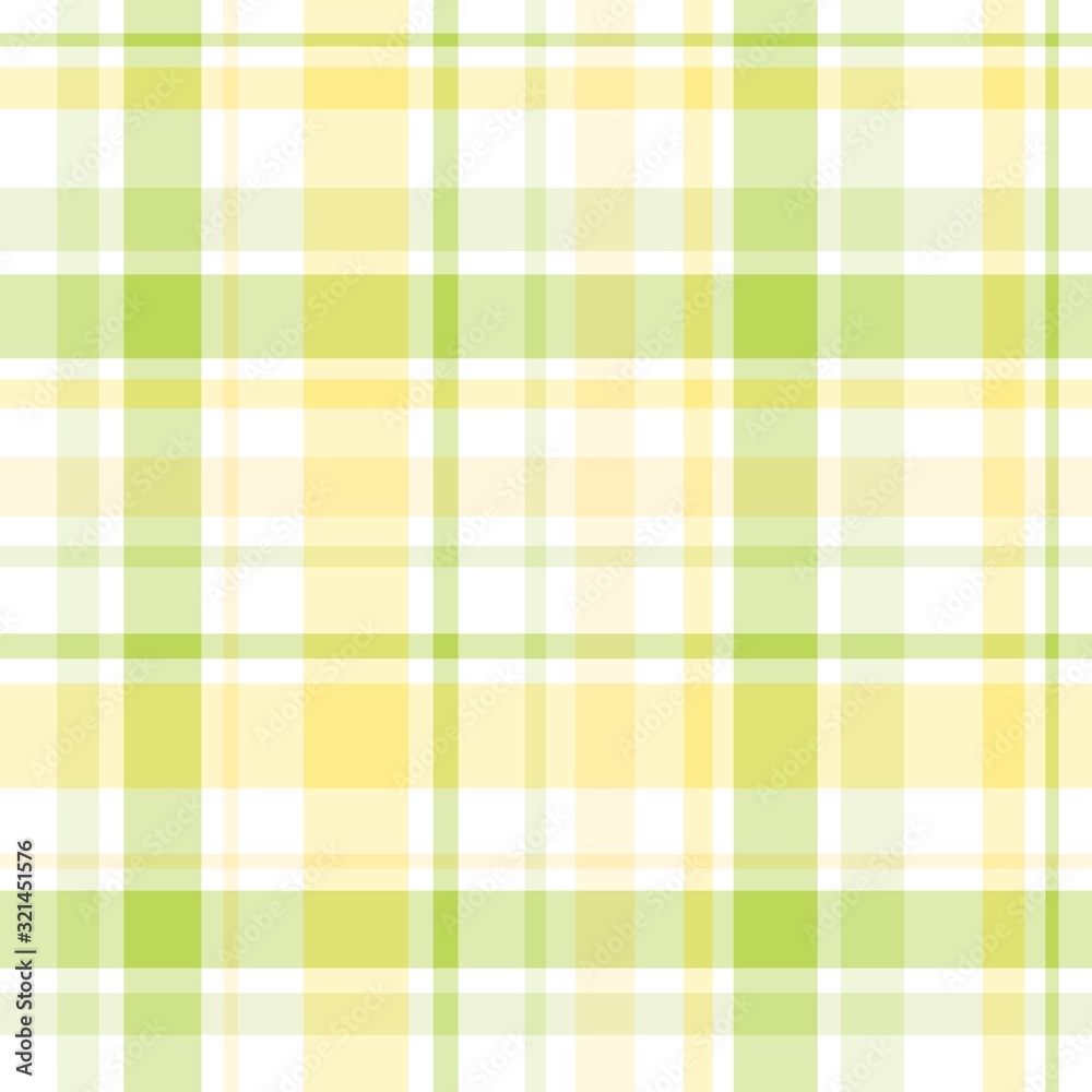 Seamless pattern in fantasy light yellow and bright green colors for plaid, fabric, textile, clothes, tablecloth and other things. Vector image.