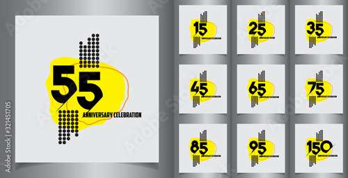 55 Years Anniversary Celebration Vector Template Design Illustration