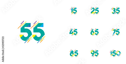 55 Years Anniversary Celebration Vector Template Design Illustration