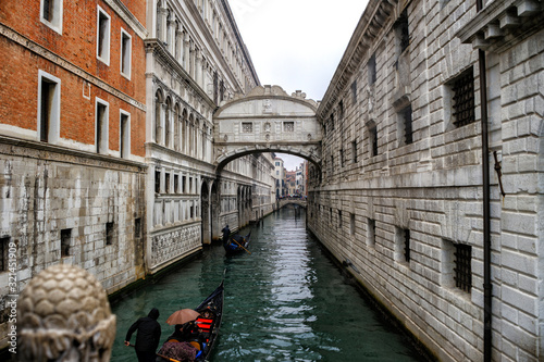 characteristic canals, buildings and bridges in Venice, Italy © zenzaetr