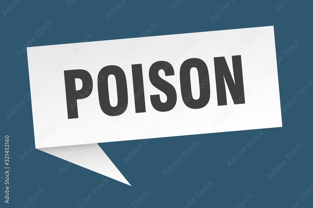 poison speech bubble. poison ribbon sign. poison banner