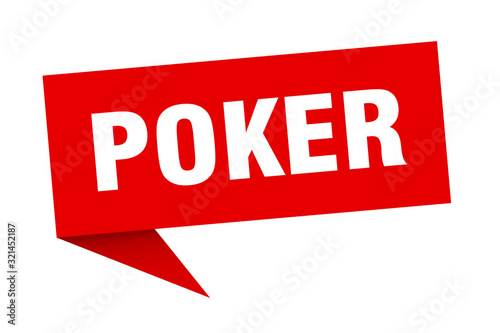 poker speech bubble. poker ribbon sign. poker banner