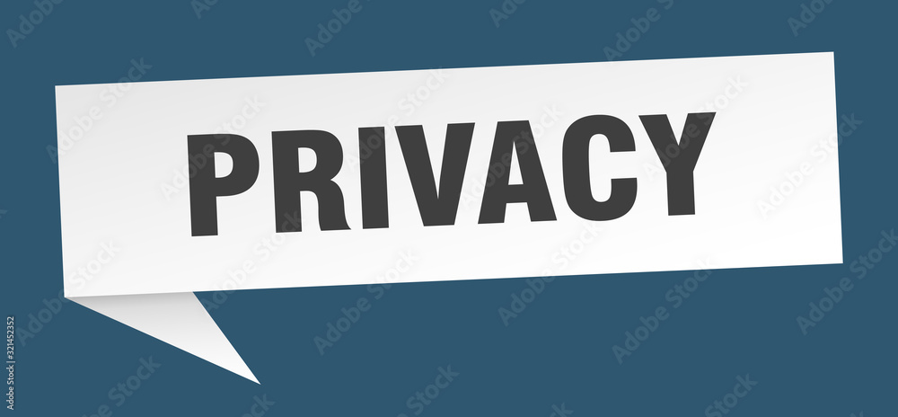 privacy speech bubble. privacy ribbon sign. privacy banner