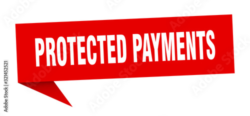 protected payments speech bubble. protected payments ribbon sign. protected payments banner