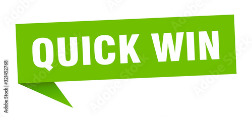 quick win speech bubble. quick win ribbon sign. quick win banner