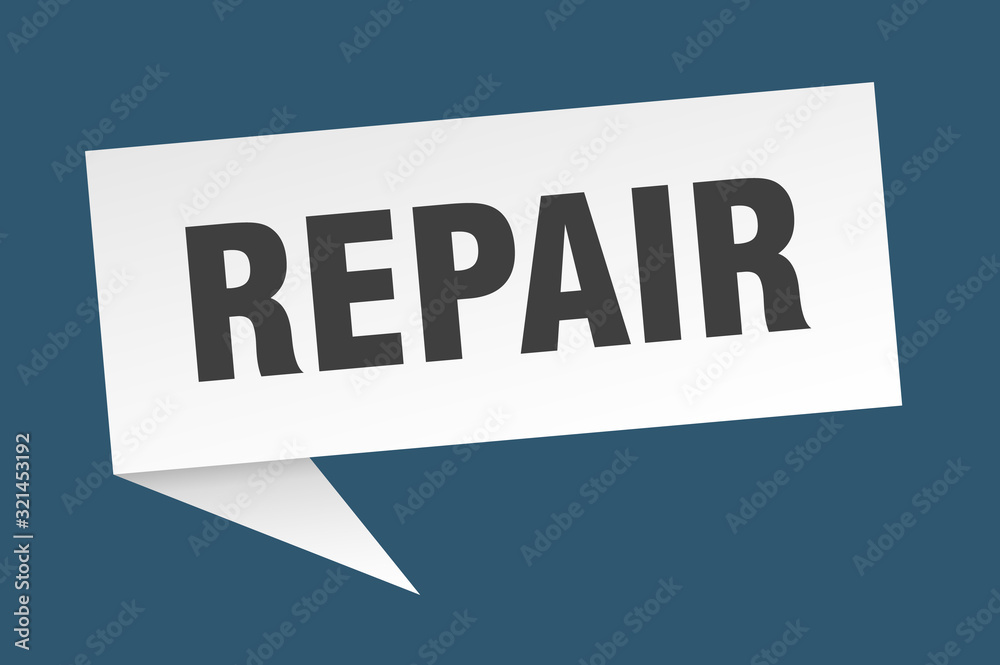 repair speech bubble. repair ribbon sign. repair banner repair speech bubble. repair ribbon sign. repair banner