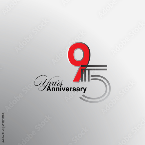 95 Years Anniversary Celebration Vector Template Design Illustration